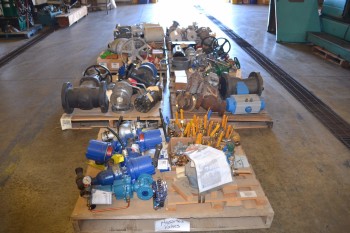 7 PALLETS OF ASSORTED VALVES AND VALVE REPLACEMENT PARTS
