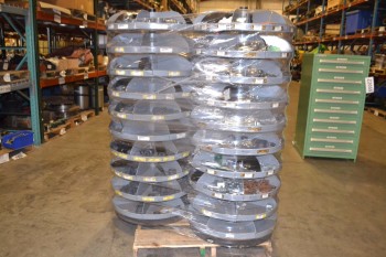 LOT OF 3 ROTABIN ROTATING SMALL PARTS ORGANIZERS, 10 SHELF, WITH CONTENTS