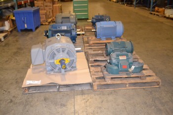 LOT OF 7 ASSORTED AC/DC MOTORS 3 HP - 125 HP