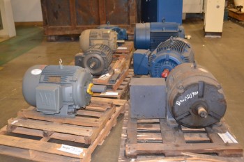 LOT OF 7 ASSORTED AC/DC MOTORS 15 HP - 150 HP