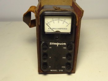 Simpson 378 AC Milliampeters Ampere Meter in Original Leather Case