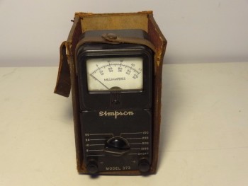 Simpson 373 DC Milliampeters Ampere Meter in Original Leather Case