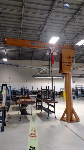 SPANCO 2 TON JIB CRANE, COFFING 2 TON HOIST, PENDANT CONTROL