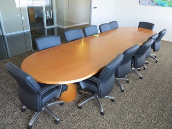 16'X4' CONFERENCE TABLE W/ 12 CHAIRS