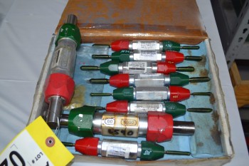 LOT OF ASSORTED GO/NO-GO PIN GAGES AND HANDLES