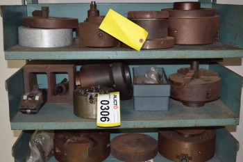 SHELF OF ASSORTED MACHINE PARTS