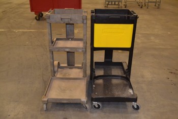 LOT OF 2 RUBBERMAID 6150 JANITOR CARTS