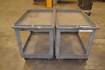 LOT OF 2 ASSORTED PLASTIC UTILITY CARTS