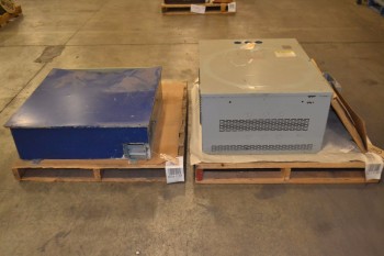 2 PALLETS OF ASSORTED ELECTRICAL ENCLOSURES AND PARTS
