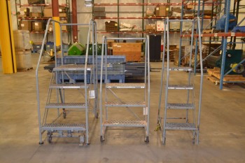 LOT OF 3 ASSORTED COTTERMAN ROLLING LADDERS
