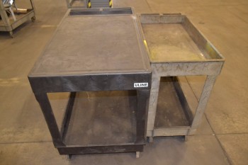 LOT OF 2 ASSORTED PLASTIC UTILITY CARTS