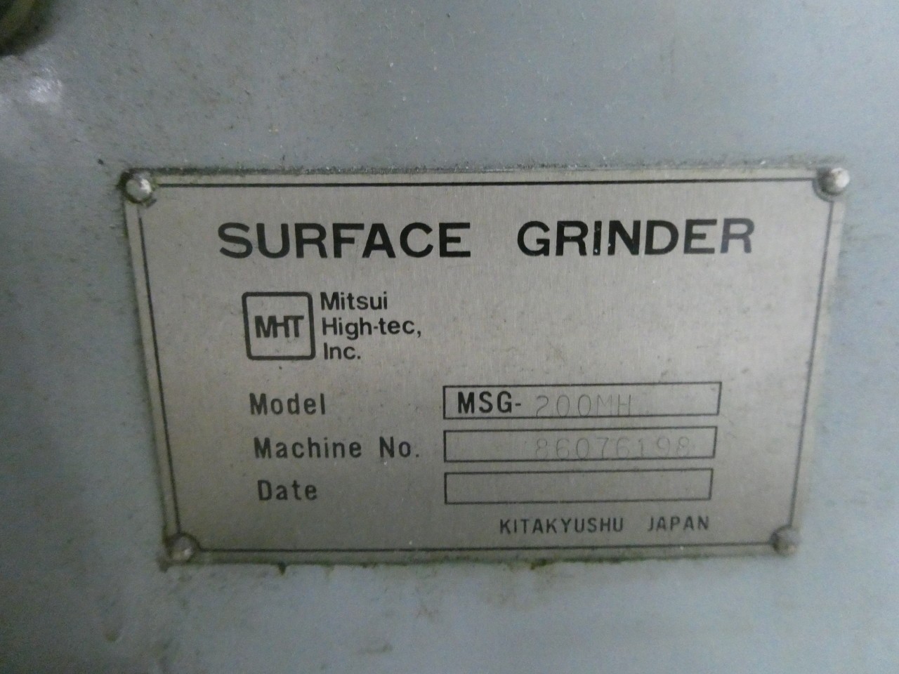 MITSUI MSG200MH SURFACE GRINDER