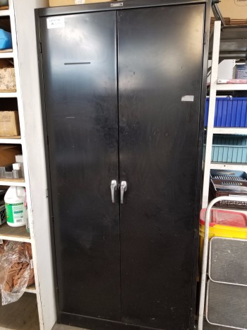Tall Black Cabinet with Large Misc Reamers. Contents shown in pictures included.