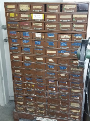 Shelve System with all contents full of Nuts, Bolts, Screws ect