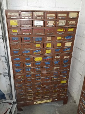 Shelve System with all contents , Nuts, Bolts, Screws Ect
