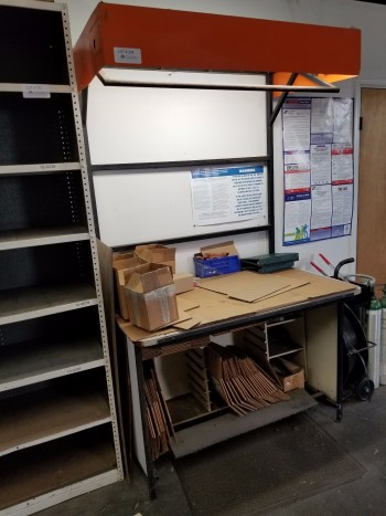 Workbench with overhead light