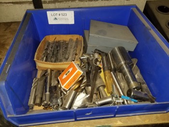 Large Box Of Endmills, Drills, taps