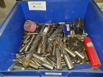 Large box of Endmills, Drills, Taps