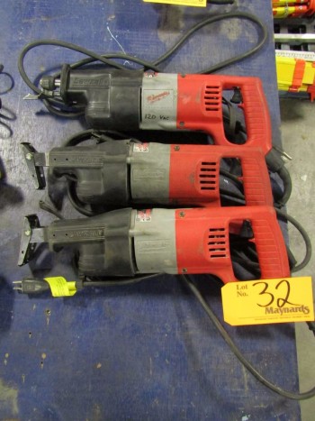 Milwaukee (3) Electric Reciprocating Saws