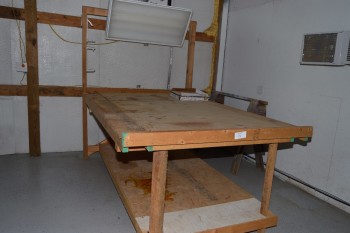 Small Work Table, Wood Frame w/ Light