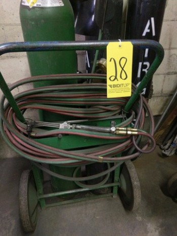 Portable Torch Cart W/Gauges And Torch (No Tanks)