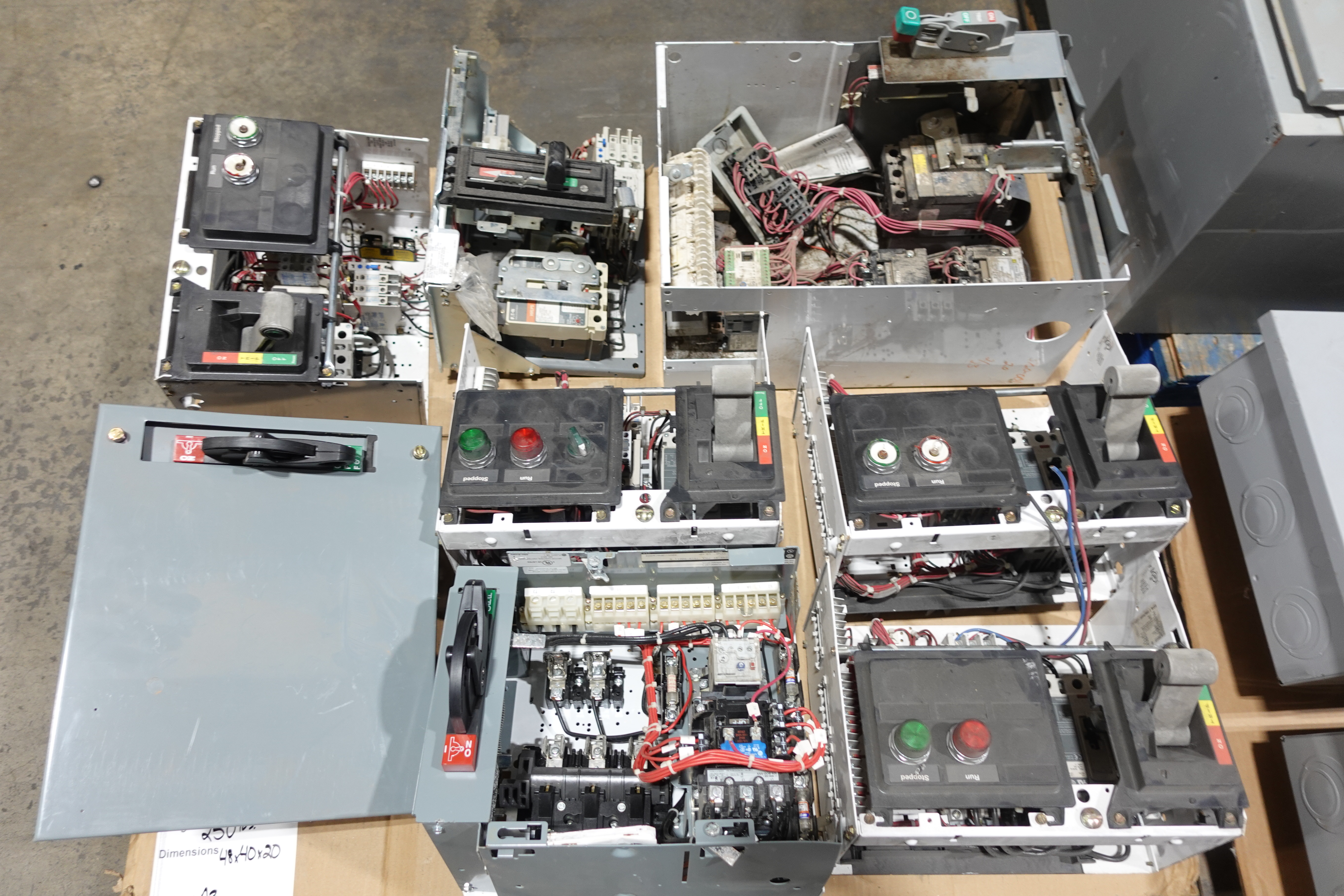 3 PALLETS OF ASSORTED ELECTRICAL CONTROLS, MCC BUCKETS, AND DISCONNECTS ...