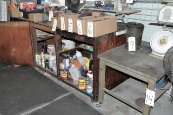 Lot-(1) Work Bench with Contents of Lower Cabinets and (1) Steel
