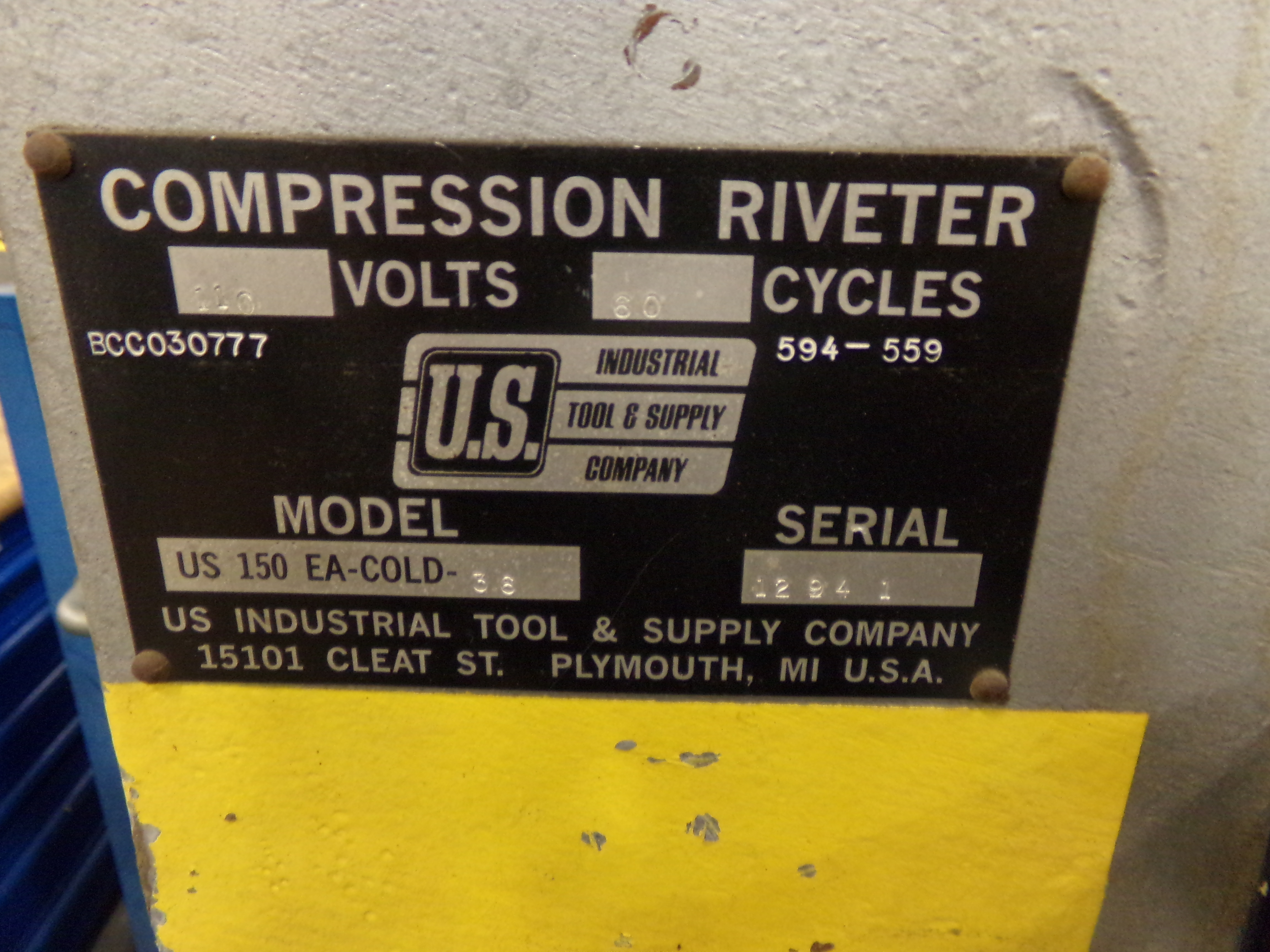 U.S. INDUSTRIAL TOOL AND SUPPLY CO. US 150 EA-COLD-36 COMPRESSION ...