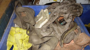 1 GAYLORD OF SAFETY EQUIPMENT, RIGGING SLINGS, OIL ABSORBANT SNAKES