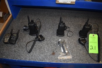 (3) Motorola & (2) Midland walkie talkies