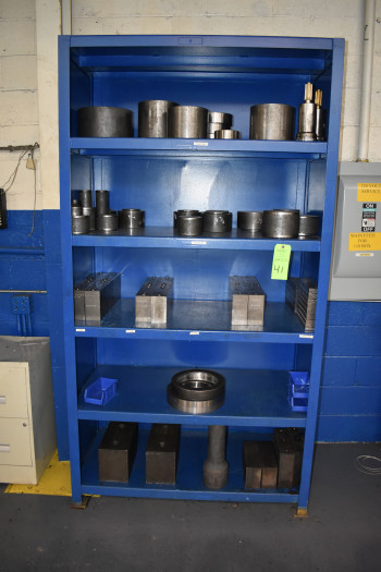 Steel Shelve w/ Contents, Push Blocks, Push Tubes, Shims