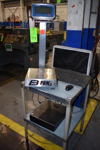 B-Tek Scale w/ World Weigh Digital Readout & HP Computer, Table w/ contents