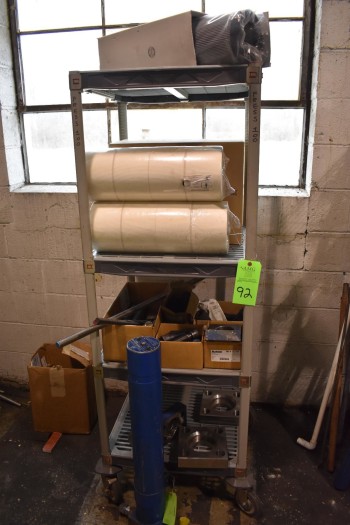 lot of plastic shelving and contents