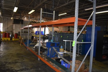 Lot of (4) Sections of Pallet Racking w/ Contents