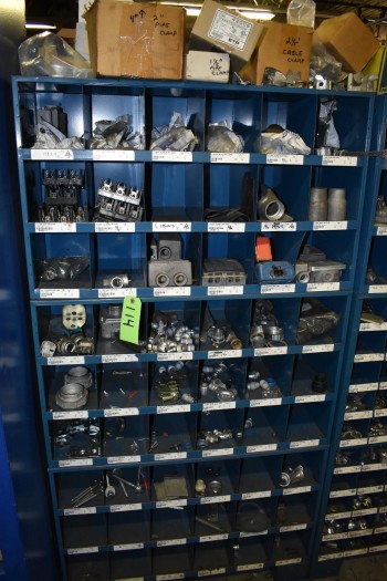 Barnes Group Metal Parts Bins w/ Electrical Parts (new & used)