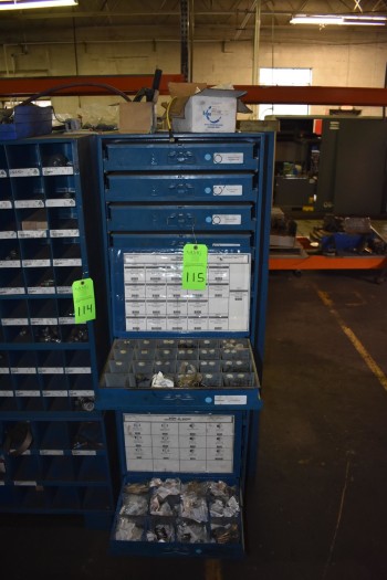 Barnes Group Metal Shelving w/Rack & Contents