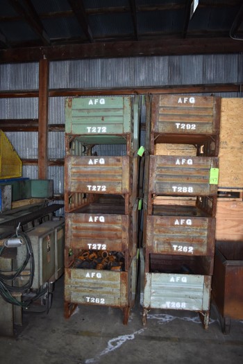 Lot of (11) Steel Totes w/ Contents of scrap steel, 27.5\