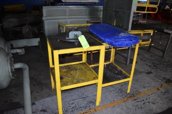 Lot of (2) Steel Tables w/ Tarp & Fixture