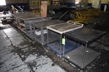 Lot of (8) Plastic Rolling Carts