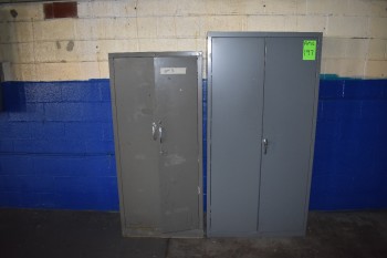 Lot of (2) Vertical Metal Shop Cabinets