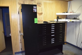 (2) Mayline Blue Print Cabinets w/ (2) Door Metal Cabinet