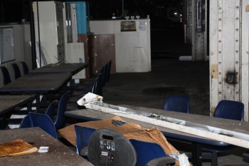 Folding tables and lockers