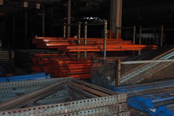 Pallet Racking, 130 End Racks, 120 Orange Rails, 170 Blue Rails
