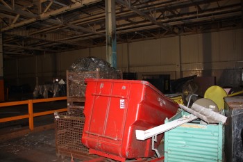 Misc. racks, bins, fans, misc. steel pipe and conduit