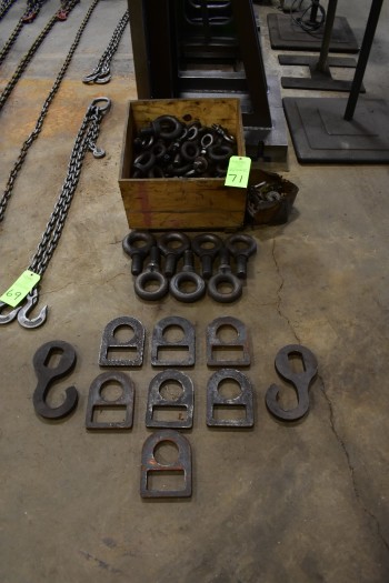 Lot of various sized I-Bolt Rings, D-Rings