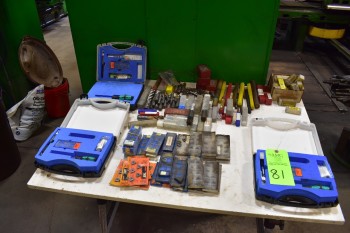 Lot of Misc. Boring Mill tooling, Tables, Jack Screws, Drills