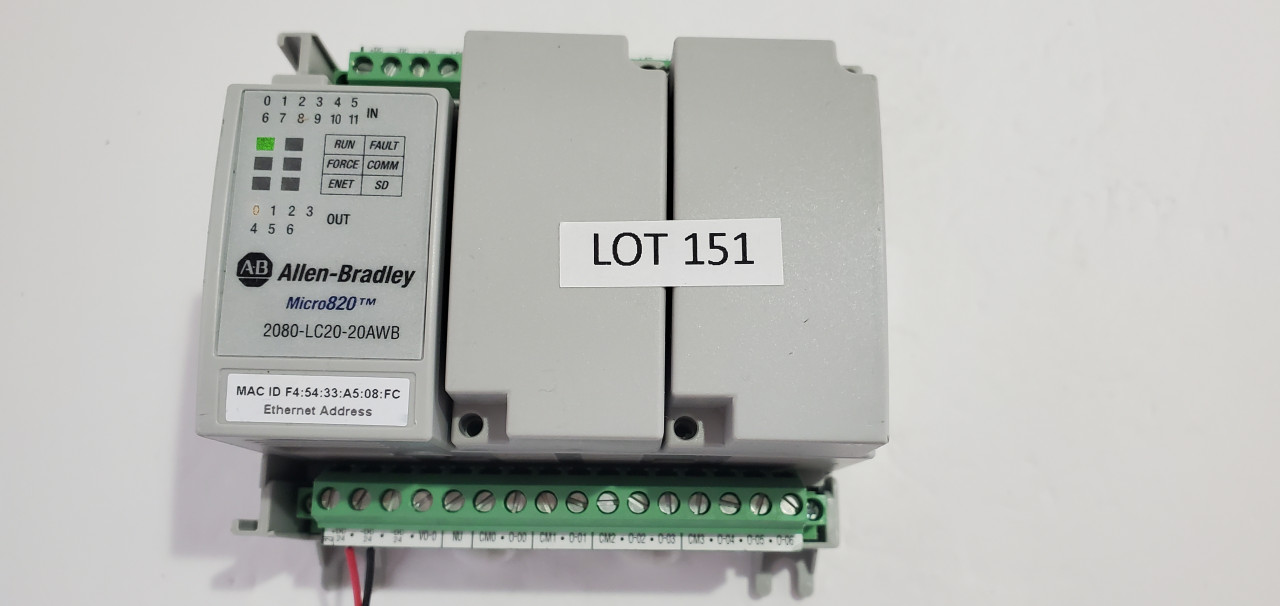 Allen Bradley Micro 820 2080-LC20-20AWB PLC