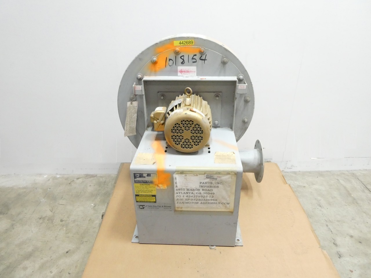 TWIN CITY FAN & BLOWER TBNASW CENTRIFUGAL BLOWER