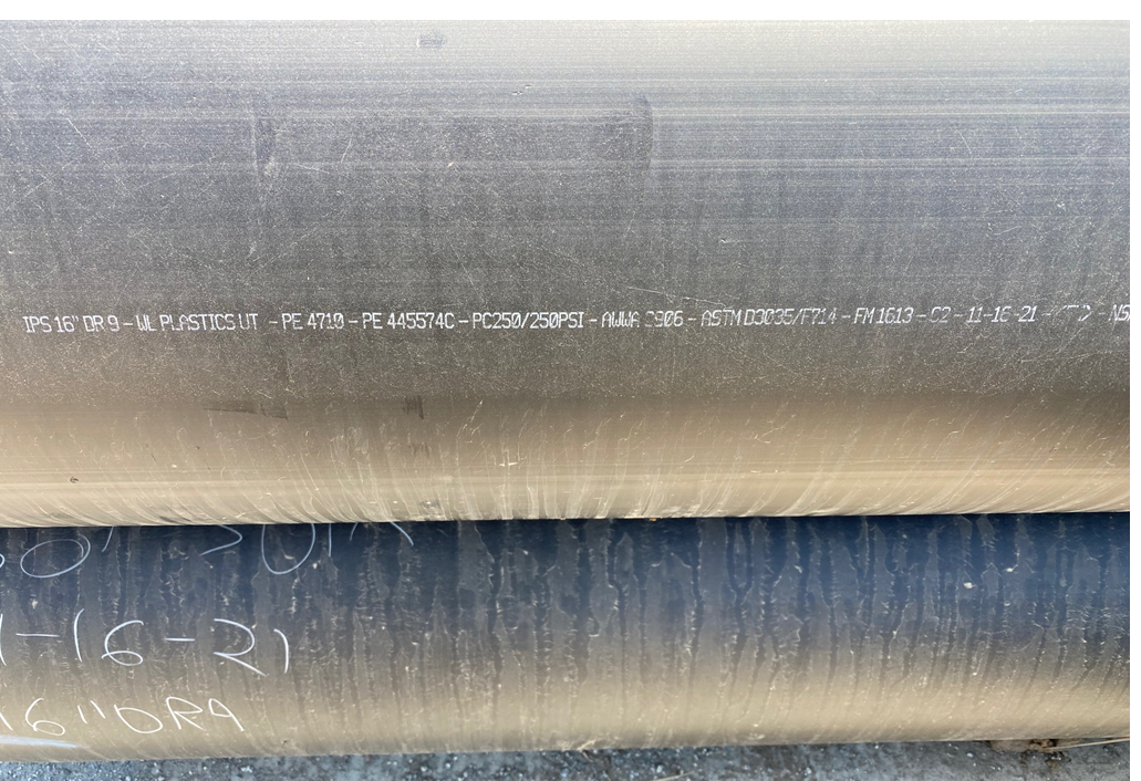WL Plastics 16" DR9 HDPE Pipe (2,080 Linear Feet)