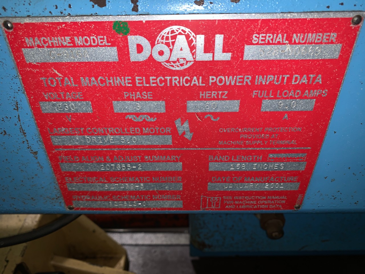 DoAll C916 Automatics Horizontal Bandsaw